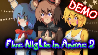 Five Nights in Anime 2 DEMO - Тройное проникновение на вторую ночь (Попа, сиськи и засос)