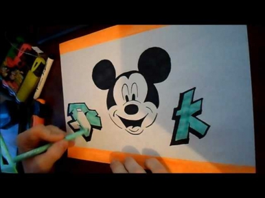 Граффити скетч(Mickey Mouse)