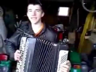 парень играет на гармони в гараже талантливый 2014