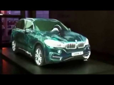 BMW X5  F15  2014 лазерная реклама в салоне