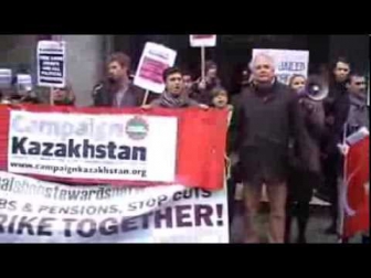 Zhanaozen massacre remembered - Kazakhstan embassy protest December 16 2013